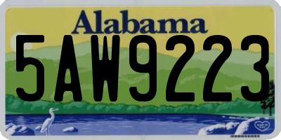 AL license plate 5AW9223