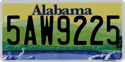 AL license plate 5AW9225
