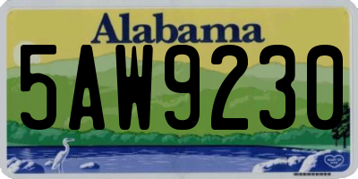 AL license plate 5AW9230