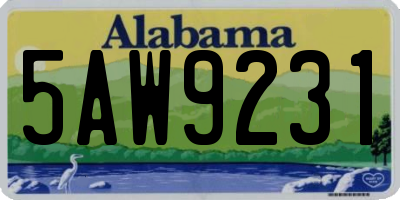 AL license plate 5AW9231