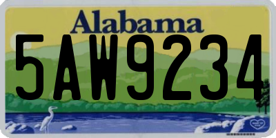 AL license plate 5AW9234