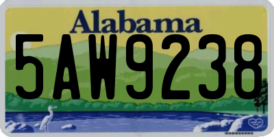 AL license plate 5AW9238