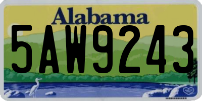 AL license plate 5AW9243