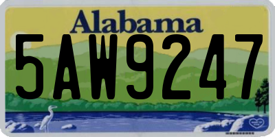 AL license plate 5AW9247