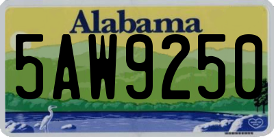AL license plate 5AW9250