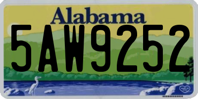 AL license plate 5AW9252