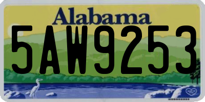 AL license plate 5AW9253