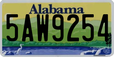 AL license plate 5AW9254