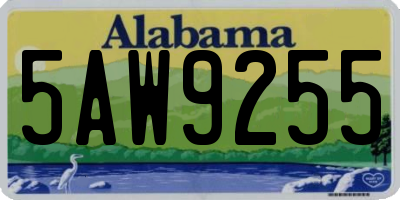 AL license plate 5AW9255