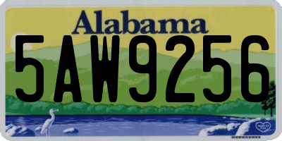 AL license plate 5AW9256