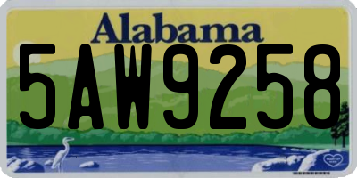 AL license plate 5AW9258