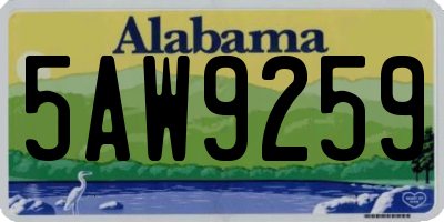AL license plate 5AW9259