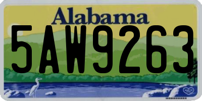 AL license plate 5AW9263