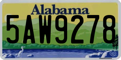 AL license plate 5AW9278