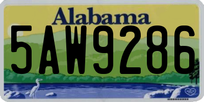 AL license plate 5AW9286