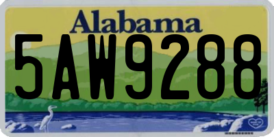 AL license plate 5AW9288