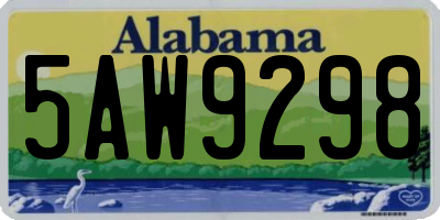 AL license plate 5AW9298