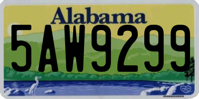 AL license plate 5AW9299