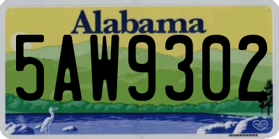 AL license plate 5AW9302