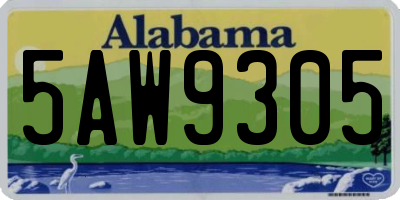 AL license plate 5AW9305
