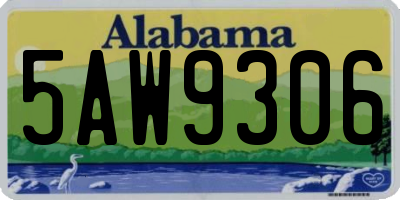 AL license plate 5AW9306