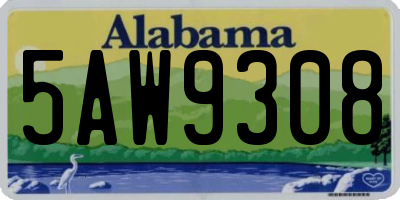 AL license plate 5AW9308