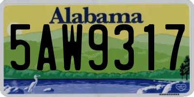 AL license plate 5AW9317