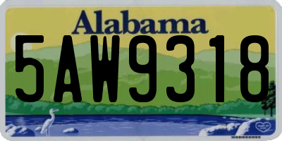 AL license plate 5AW9318