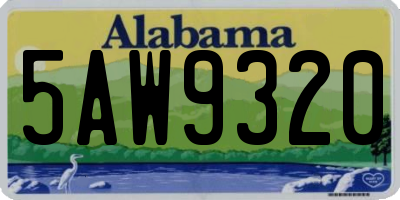 AL license plate 5AW9320