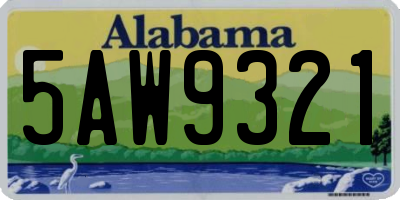AL license plate 5AW9321