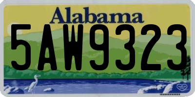 AL license plate 5AW9323