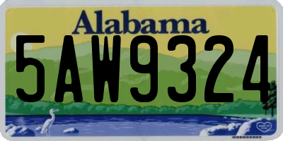 AL license plate 5AW9324