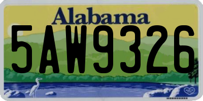 AL license plate 5AW9326