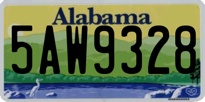 AL license plate 5AW9328