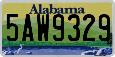 AL license plate 5AW9329