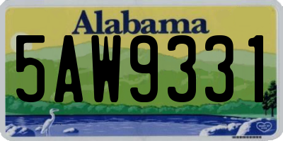 AL license plate 5AW9331