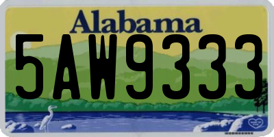 AL license plate 5AW9333