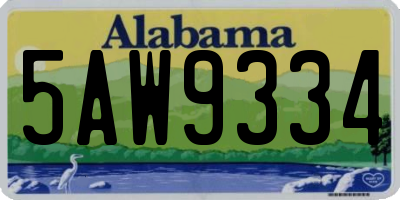AL license plate 5AW9334