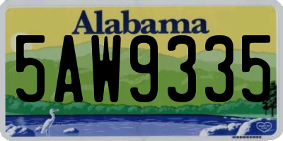 AL license plate 5AW9335