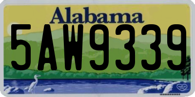 AL license plate 5AW9339