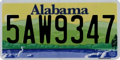 AL license plate 5AW9347