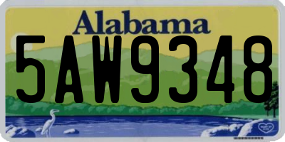 AL license plate 5AW9348