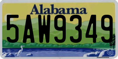 AL license plate 5AW9349