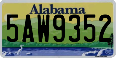 AL license plate 5AW9352