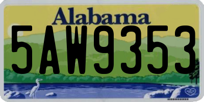 AL license plate 5AW9353