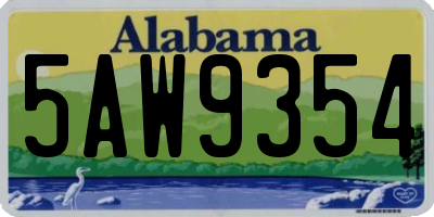 AL license plate 5AW9354