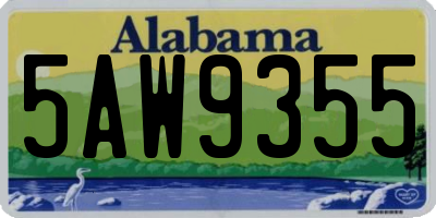 AL license plate 5AW9355