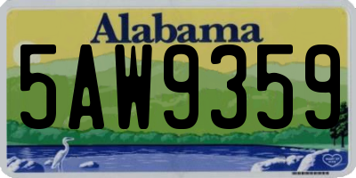 AL license plate 5AW9359