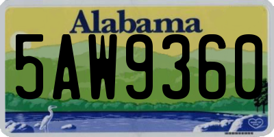 AL license plate 5AW9360
