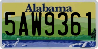 AL license plate 5AW9361